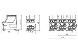Blok pro rozdělení fází ELEMAN UVB 100 PE, 1pól., 101A, 1000V 1003166 na DIN, zelený