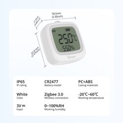 SONOFF SNZB-02WD IP65 Zigbee LCD inteligentní senzor teploty a vlhkosti