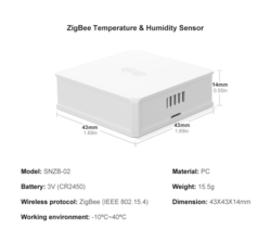 Sonoff SNZB-02 Teplota a vlhkost Zigbee