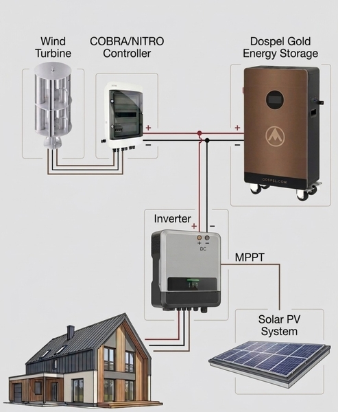 Větrná elektrárna DOSPEL Dragon 1000+