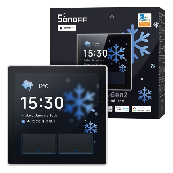 Sonoff NSPanel Pro Gen2 — dotykový ovládací panel s relé (Zigbee, Matter, bílý)